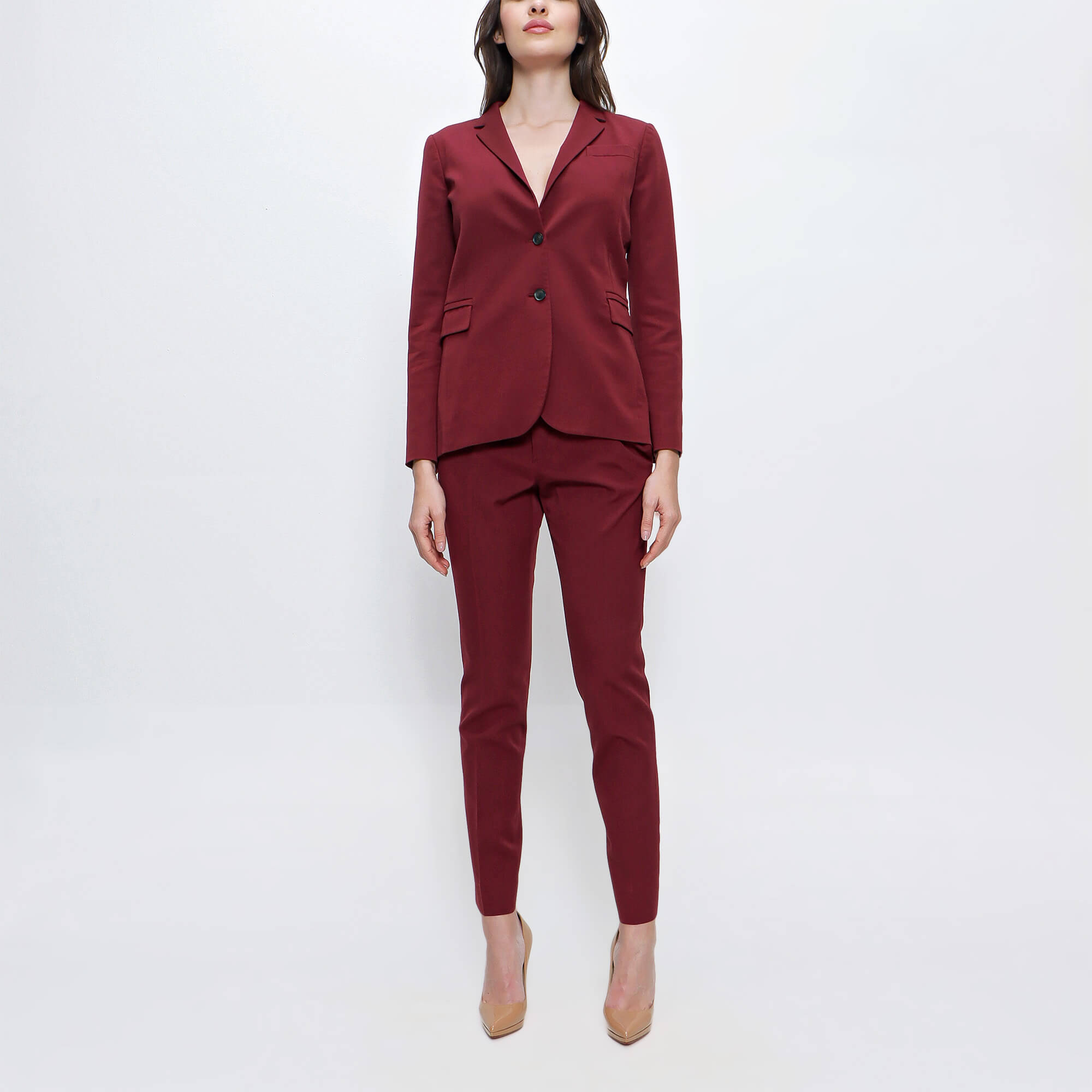 Gucci - Burgundy Wool and Silk Blend Flannel Blazer and 2 Pants 